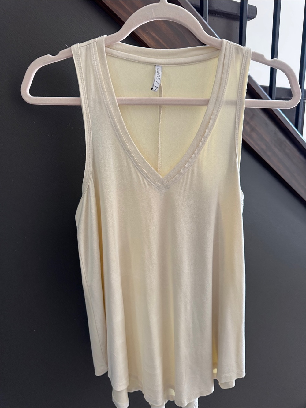 Z Supply Light Cream V-Neck Tank Top